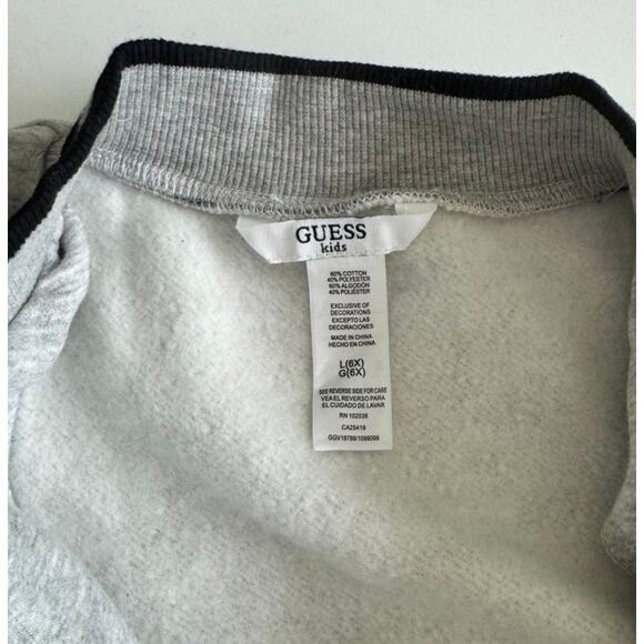 Guess Kids Gray Black Varsity Zip Jacket NWT Size 6X Logo Jacket - Picture 6 of 12